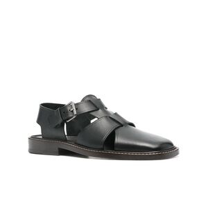 LEMAIRE Fisherman leather sandals Black